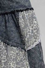 Black Washed Cotton Floral Patchwork Tiered Paneled Wide Leg POL Pants