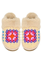 C.C Multi Color Crochet Faux Fur Winter Slippers: Beige