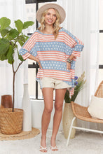 Denim American Flag Thermal Flare Top