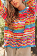 Neon Multi Open Knit Cover Up Sweater