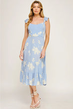 Blue Meadow Breeze Embroidered Flutter Dress