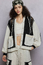 Black Balloon sleeves lace floral knit hoodie POL jacket