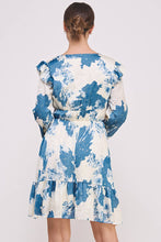 Blue Long Sleeve Mini Dress