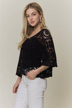 OPEN-KNIT SQUARE CROCHET TOP Rust