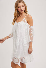 Ivory Open Shoulder Lace Dress