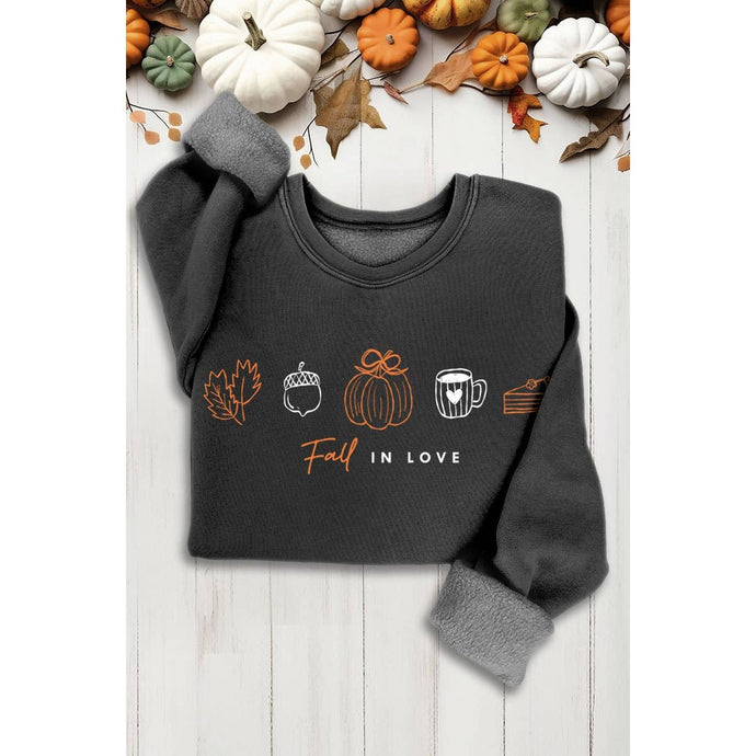 Mineral Black Fall In Love Sweatshirt