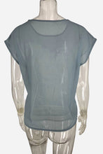 Grey Floral Sheer Round Neck T-Shirt