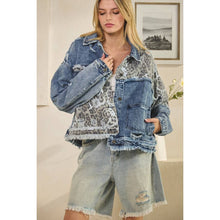 Denim Leopard Washed Contrast Oli+Hali Jacket