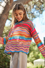Neon Multi Open Knit Cover Up Sweater
