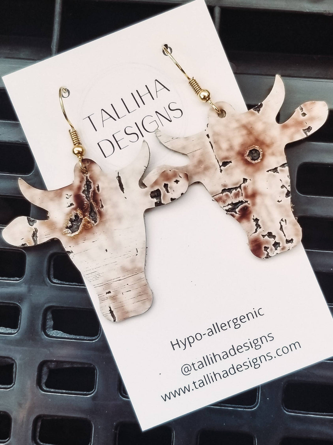 Light Brown Wildwood Western Steer Genuine Leather Earrings