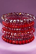Copper Brown Glass Bead 9 Set Bracelet