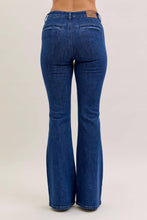 Dark High Waist Flare With Patch Pockets Judy Blue Jeans