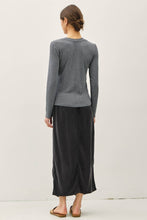 Heather Grey Modal Classic Ribbed Long Sleeve Henley Top