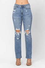 Medium High Waist Stone Wash  Destroyed Bootcut Judy Blue Jeans