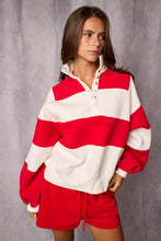 Red Everly Striped Pullover