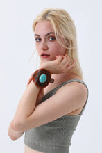 Western Turquoise Leather Bracelet – Boho Embossed Cuff