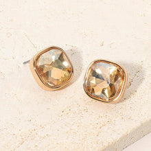 Saphire Square Cut Gem Evening Stud Earrings