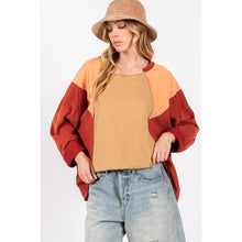 Toast Mineral Wash Color Block Sage+Fig Top