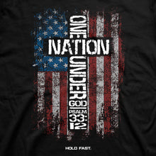 Black HOLD FAST Mens T-Shirt One Nation Flag