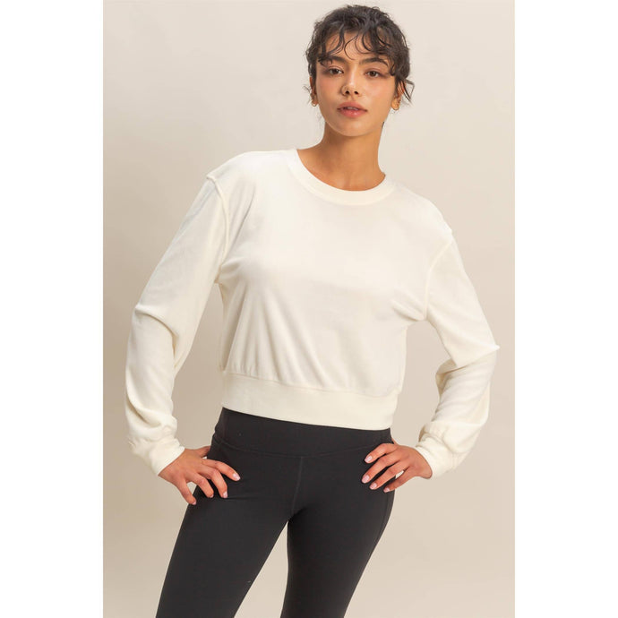 Whip Cream Banded Waist Sweatshirt