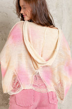 Ivory Pink Tie Dye Long Sleeve Hooded Thin POL Sweater 6/19/23 6455