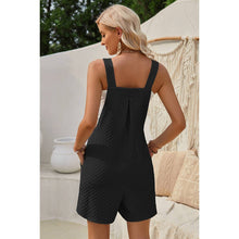 Black Sleeveless Jacquard Adjustable Strap Romper