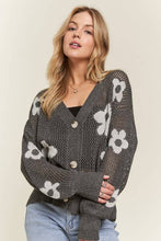 LIGHTWEIGHT FLORAL SWEATER CARDIGAN - CESW3607: IVORY / S-M-L(2-2-2)