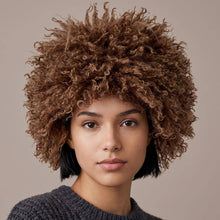 Light Pink Fluffy Curly Hair Winter Statement Hat