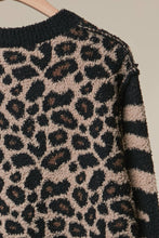 Black Multi Mixed Animal Print Knit Sweater
