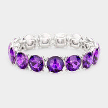 Blue Crystal Round Stretch Evening Bracelet
