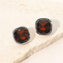Green Square Cut Gem Evening Stud Earrings