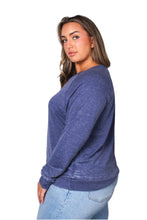 Navy Plus Long Sleeve Rib Cuff & Hem Sweatshirt