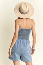 Denim Smocking Top Romper