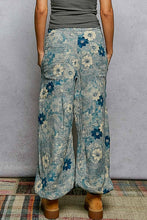 Navy Multi Printed Twill Relaxed Fit Floral POL Pants