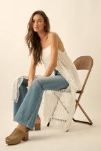 Cream Ruffled Lace Flyaway Maxi Cami Top