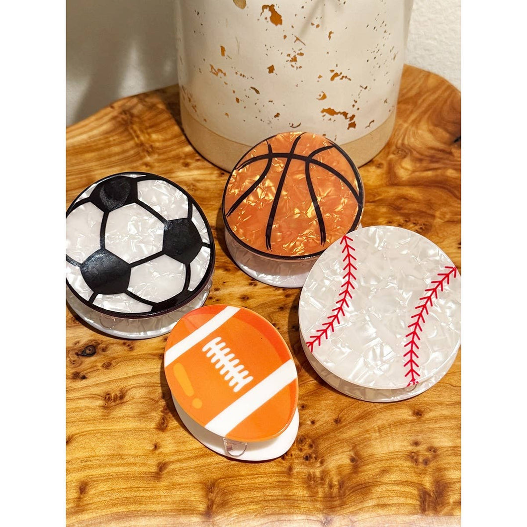 Premium Quality Sports Ball Theme Hair Claw Clip: MIX COLOR / ONE(12)