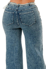 Blue Pearl & Floral Embellished Wide-Leg Jeans