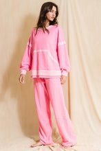 Neon Pink Elastic Banded Waist Baggy Pants
