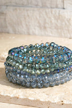 Opal Olive Glass Bead 9 Set Bracelet