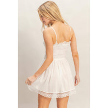 Cream Smocked Lace Trim Romper