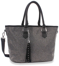 Black Rhinestone Covered Tote Handbag