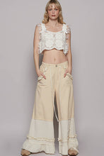 Natural Vintage washed double gauze wide POL Pants