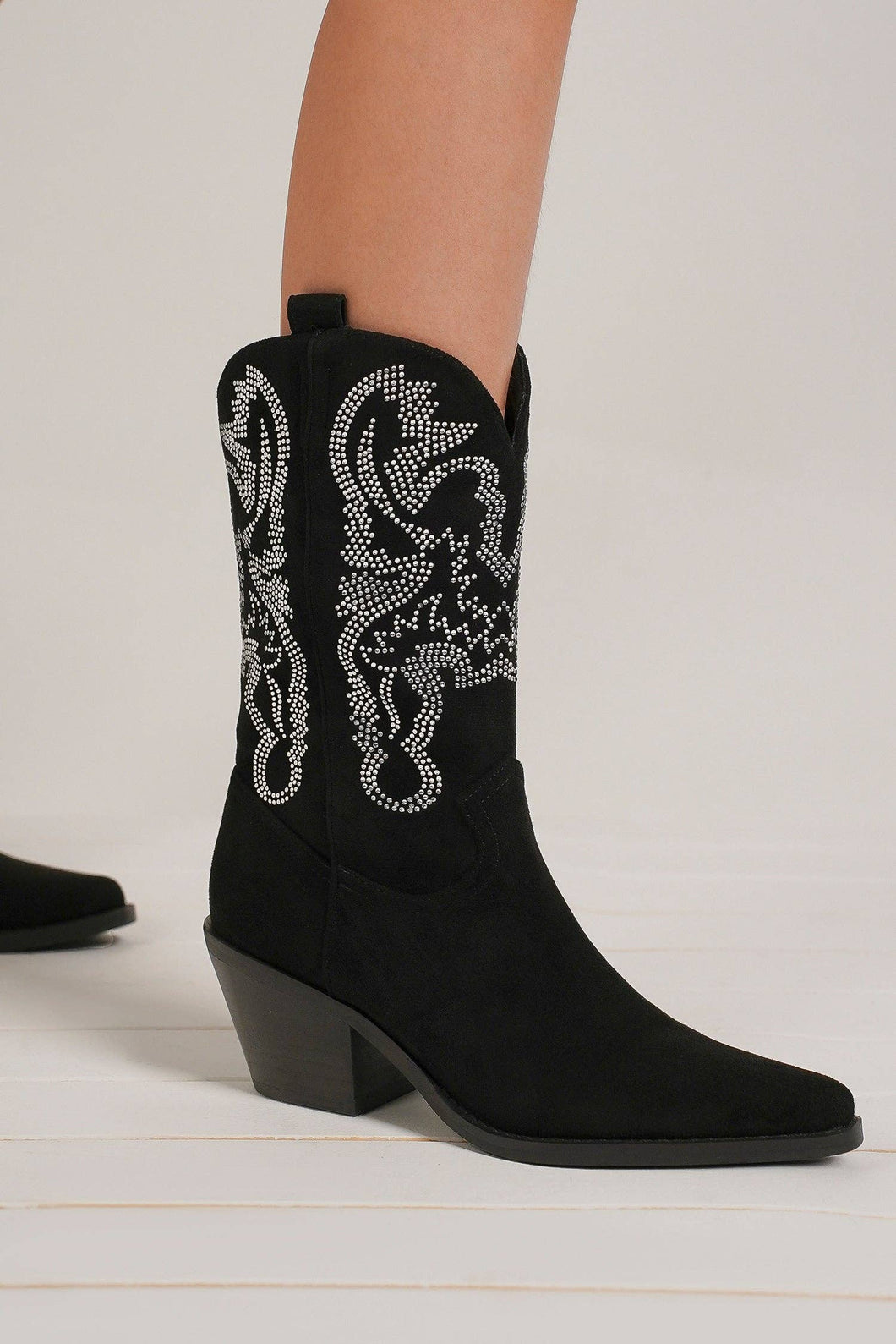 Black Western Rhinestone Boots