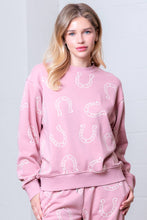ROUND NECK HORSESHOE PRINTED SWEAT SHIRT