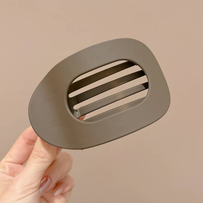 Taupe Jumbo Lay Flat Oval Hair Claw Clips