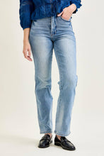 Medium High Waist Tummy Control Contrast Wash Straight Judy Blue Jeans