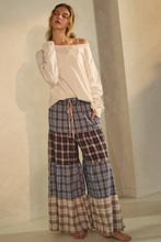 Blue Combo Relaxed Patchwork Pants