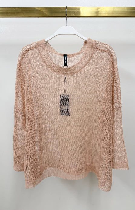 Blush Lightweight Open Knit Venti Sweater