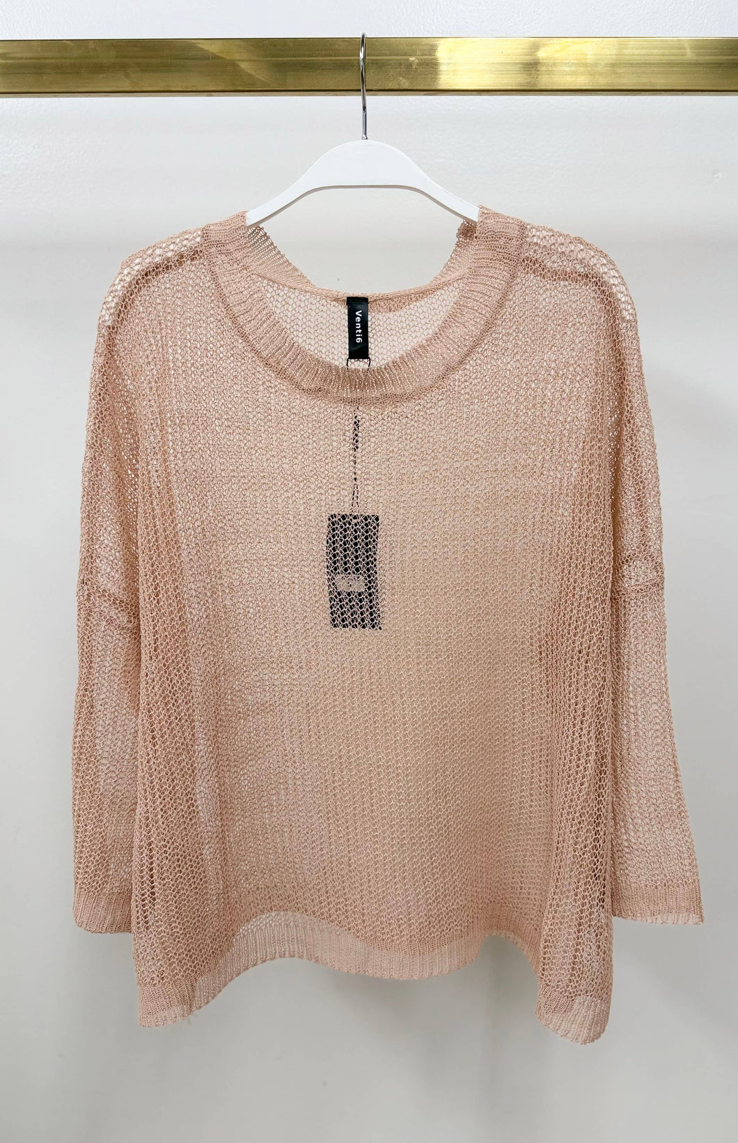 Blush Lightweight Open Knit Venti Sweater