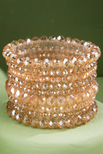 Sapphire Waves Glass Bead 9 Set Bracelet